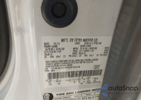 2016 Ford Expedition El Limited from USA, damaged, VIN 1FMJK2AT0GEF14166